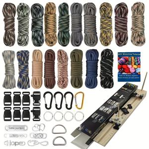 TEMU DIY 7심 브레이드 로프 도구 세트, 원하는 대로 어울릴 수 있는 다크 컬러 시리즈, 다양한 색상의 로프