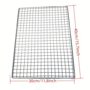 TEMU 내열성 논스틱 스틸 바비큐 그릴 네트 - 육수와 본연의 맛을 담아두는 다용도 빠른 조립 그리드, 꼬치, 고기 및 채소에 적합 - 실내/외부 요리용 그릴 액세서리