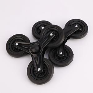 TEMU 2개 세트 고강도 금속 쇼핑카트 휠 - 삼각형 등반 메커니즘, 높은 하중 용량, 조용한 360° 회전 캐스터 (블랙), 계단 오르기 및 원활한 이동성, 견고한 휠 구조