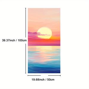 TEMU 1개 액자 대형 캔버스 벽 예술 - 고요한 바다 위의 일출, 활기찬 자연 풍경 그림과 목재 프레임, 거실, 침실 또는 사무실을 위한 현대적인 홈 데코, 봄과 여름 미학에 완벽한 선물, 사무실 작품 | 평온한 벽 장식 | 나무 프레임 아트, 걸 준비된 액자 캔버스 벽 예술