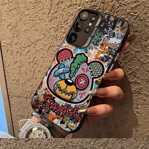 TEMU 스컬 베어 모바일 폰 케이스 갤럭시 S25 S24 S23 S22 S21 S20 FE 울트라 플러스 4G 5G용, 방탄 마감 백 커버