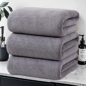 TEMU 3개의 초소프트 코랄 목욕 수건 세트, 3개의 70 X 140Cm 크기의 빠르게 건조되는, 수분을 빠르게 흡수하는, 가벼운 수건이 포함되어 있습니다. 가정, 호텔 및 스파, 야외 피트니스 및 캠핑에 이상적입니다. 85% 폴리에스터와 15% 나일론으로 제작된 이 수건 세트는 훌륭한 크리스마스 선물이 될 것입니다.