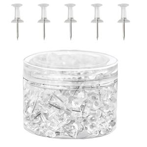 TEMU 200개 투명 플라스틱 헤드 푸시 핀 | 패브릭 벽, 코르크 게시판, 지도, 사진, 캘린더, 가정 사무실 학교 용품용 철제 엄지 핀