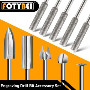 TEMU 10개 나무 조각 드릴 비트 세트, 5가지 목공 도구 각인용 드릴 액세서리 및 연마봉 포함, DIY 조각 미니어처 조각용 1/8