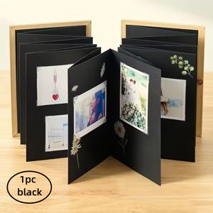 TEMU 1pc 레트로 크래프트 종이 아코르디언 사진 앨범 - 손수 만든 DIY 스크랩북, 졸업, 데이 및 새해 선물에 적합한 빈티지 디자인, 기념 사진 컬렉션에 이상적, 가정용 사진 앨범 | 빈티지 종이책 | 내구성 있는 구조, 가정용 사진 앨범