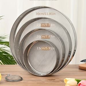 TEMU 4pcs 스테인레스 스틸 미세 메쉬 필터 시브, 베이킹 및 요리용, 파우더 설탕 셰이커, 재료 주방 가루 분리 도구, 밀가루, 설탕 파우더, 코코아 파우더용, 4개의 휴일 선물 옵션: 크리스마스, 할로윈, 부활절, 한ук카, 추수감사절