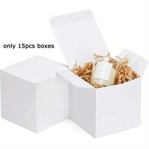 TEMU 15개, 12*12*12cm, 큐브 선물 상자, 흰색 크래프트 종이 상자와 커버, 보석 작은 선물 유니버설 포장 상자, DIY 파티 선물 상자, 신부 친구 제안, 결혼식, 생일 및 기타 축제용