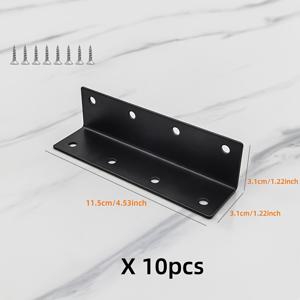 TEMU 10개 헤비듀티 금속 앵글 브래킷 90도 직각 코너 커넥터 나사 포함 - 선반, 캐비닛, 가구, 발코니, 지붕용 강화형 조인트 - DIY & 사용 (주거/상업용) - 비용 절감