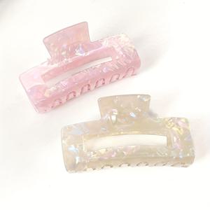 TEMU 2개 대형 홀로그래픽 헤어 클립 여성용 - 무지개 빛깔 반짝이 바레트, 강력 고정, Y2K 헤어 액세서리 (핑크/그린/블루/퍼플) 번, 업두, 포니테일, 웨딩, 파티, 데일리용 - 내구성 헤어 클로 클립