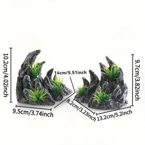 TEMU 2개 세트 수족관 장식용 바위 - 레진 소재, 미니 풍경 액세서리 | 수조 예술용 | 전시용 및 은신처 돌로 적합 | 할로윈 & 크리스마스 선물 추천!