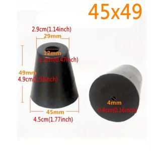 TEMU 미끄럼 방지 소프트 고무 범퍼가 특징인 검정색 고무 원뿔 모양 발 받침대 4개 세트, 나사와 통합된 스테인리스 스틸 와셔가 포함되어 있으며 가구, 가전 제품 및 야외 지역에 적합하며 폭 0.83인치, 높이 0.41인치입니다.