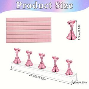 TEMU 102개 네일 연습 스탠드 세트, 1개 아크릴 베이스, 5개 네일 연습 스탠드 및 96개 연습 접착성 흑연, 아크릴 네일 스탠드 네일 연습 스탠드 네일 팁 스탠드 네일 프레스 네일 스탠드 네일 팁 네일 아트 도구 네일 팁 스탠드 포함