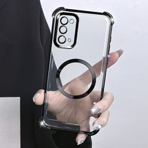 TEMU 폰 케이스: 갤럭시 A13-4G/A23-5G/A32-4G/A32-5G/M32-5G/A33-5G/A53-5G/A73/노트20/20울트라용 투명 전기도금 아크릴 자석 보호 케이스, A2K 신형 폰 케이스, 무선 충전 자석 벨트 에어백 방탄 케이스