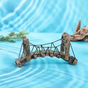 TEMU 1pc 빈티지 미니어처 러스티 레진 수면 다리 장식 - 아쿠아리움 조경, 작은 장식품, 집이나 사무실, 부활절 및 추수감사절 테마에 적합, 욕실 장식 | 빈티지 다리 디자인 | 내구성 장식품, 아쿠아리움 장식
