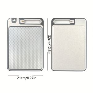 TEMU 내장형 칼갈이 기능이 있는 스테인리스 스틸 도마. 양면 도마, 반죽판, 냉동제거판으로 주방 사용에 적합합니다.