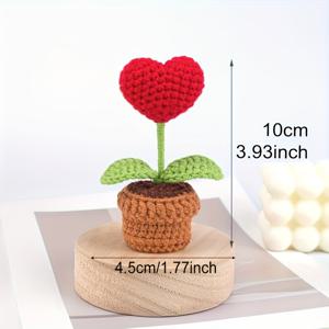 TEMU 매력적인 손뜨개 꽃, 사무실 책상 또는 차량 대시보드 장식에 완벽. 생일, 프로포즈, 결혼식, 기념일, 크리스마스에 이상적이며 어머니, 가족, 친구, 홈 데코를 위한 훌륭한 선물입니다.