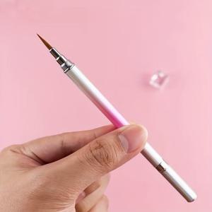 TEMU 젤 매니큐어 디자인 페인팅용 고품질 그라데이션 메탈 핸들 100% 코리안스키 네일 아트 브러시