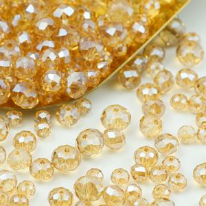 TEMU 골든 샴페인, AB 색상 플랫 라운드 컷 유리 비즈, 느슨한 비즈, 스페이서 비즈, 손수 제작 DIY 팔찌, 펜던트, 목걸이, 귀걸이, 액세서리, 신발, 의류, 손수 제작 보석, 커튼 재료, 액세서리, 장식 비즈, 2/3/4/6/8/10Mm 선택, 80-800pcs