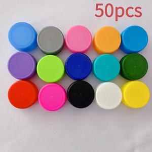 TEMU 50개 컬러풀한 플라스틱 병 뚜껑, 플라스틱 병 뚜껑 컬러풀한 병 뚜껑, 소형 공예 병 뚜껑 DIY 병 뚜껑 네온 플라스틱 병 뚜껑 DIY와 손수작업에 적합합니다.