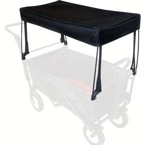 TEMU 블랙 접이식 왜건 캐노피 커버 - 휴대용 천막 쉐이드, 접을 수 있는 카트 및 해변/식료품 푸시 풀 왜건 교체용 조절 가능한 스트랩 포함