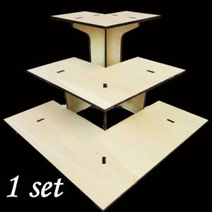 TEMU 나무 3단 소매점 진열 삼각대 세트, 소매점 테이블, 카운터, 무역 전시회에 적합한 휴대용 소매점 진열 랙, 3단 각도 진열 랙, 소매점 진열 테이블, 나무 수납 선반, 나무 진열 랙