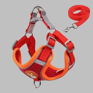 TEMU 고양이와 강아지를 위한 미끄럼 방지 하네스 세트. 소형견용 조절식 하네스, 벨트 클립 2개, 매우 편안한 패딩 조끼 하네스 (리드줄 포함), 반사 하네스 및 리드줄 세트. 중간 및 소형견에게 적합.