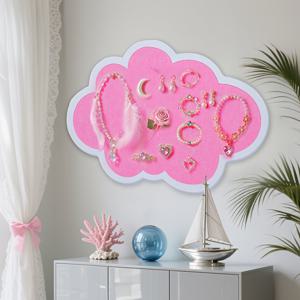 TEMU 핑크 구름 모양 게시판 - 폴리에스터 펠트 벽 장식, 타원형 메시지 및 사진 디스플레이, 창의적인 침실 거실 인테리어용 | 현대적 통보판 | 부드러운 알림 패널, 침실 벽 포스터, 로맨틱 테마, 내구성 있는 원단, 핸드메이드 감각, 실내 디자인가, 홈 데코레이터