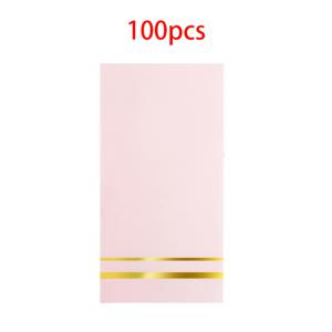 TEMU 20/40/100개 핑크 & 골드 포일 트림 라인드 페이퍼 냅킨 - 결혼식, 브라이덜 샤워, 생일, 기념일 및 파티 장식용 우아한 디너 냅킨, 웨딩 냅킨, 이벤트 테이블웨어, 세련된 디자인과 정교한 공예로 할로윈, 크리스마스 이벤트 및 파티 용품