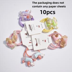 TEMU 10개 귀여운 만화 개 헤어 타이 - 여성용 부드러운 수지 동물 헤어 액세서리, 파스텔 컬러 (핑크, 노란색, 보라색, 파란색, 녹색) 귀여운 개 삽화와 함께, 캐주얼 및 정장 헤어 스타일을 위한 모든 계절 사용, 여성용 헤어 액세서리, 재미있는 헤어 액세서리, 상상력 있는 디자인