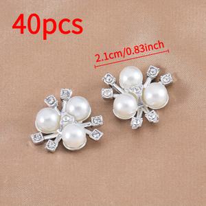 TEMU 40개 패션 화려한 아크릴 꽃 플레이트 비즈 패치, DIY 헤어 액세서리 및 의류 선물 포장용 장식용 꽃 플레이트 클라스프와 함께하는 보우 장식 주얼리 만들기 키트