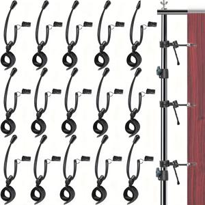 TEMU 15개 세트 포토그래피 클램프, 스튜디오 사진용 금속 스프링 클립 및 신축성 탄성 로프, 미세 메쉬 배경, 배경 스탠드, 스테인리스 스틸