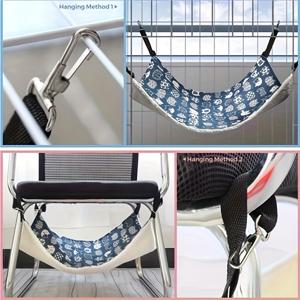 TEMU 추가 크기 이중용 고양이 해먹, 조절 가능한 스트랩 및 금속 후크 - 고양이, 토끼, 개, 소형 동물용 통기성 애완동물 케이지 해먹 - 내구성 있는 리넨 및 폴리에스터 원단, 쉬운 조립 실내 매달린 침대, 휴식 및 수면을 위한 해먹, 고양이용 해먹, 실내 애완동물 놀이, 이중용 디자인, 튼튼한 금속 후크
