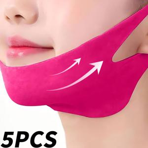 TEMU V자형 얼굴 마스크 5개 세트, 이중턱 개선, V리프트 얼굴 리프트, 순한 , 사용 간편, 휴대용 얼굴 관리 도구, 저자극성, 크리스마스 선물, 발렌타인데이 선물