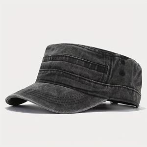 TEMU 플랫 탑 캡 남성용 봄 여름 워시드 빈티지 캐주얼 베이스볼 모자, 여성용 필수 다목적 아웃도어 여행 모자|여름모자|볼캡|남자모자
