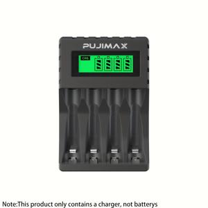 TEMU PHOMAX 4pcs 스마트 USB 고속 충전기 LCD 디스플레이 - 과부하 보호, 1.2V AA/AAA 니트리드 배터리 호환, 가정 사무실 여행용 내구성 디자인, 충전식 배터리 충전기, 장치 충전 , 보호 케이스, 통풍 디자인