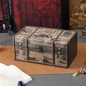 TEMU 빈티지 목재 잠금 가능한 책상 상자 - 팔각형 수납 캐비닛, 보석, 열쇠, 사무실 및 휴일 선물 (할로윈, 어머니날, 아버지날)용 홈 데코, 책상 장식