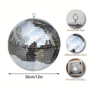 TEMU 대형 디스코 거울 공 - 은빛 볼 장식, 완벽한 크리스마스 및 데이 선물, 집, 파티, 무대 및 쇼핑몰 장식을 위한 반사 공