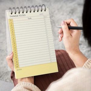 TEMU 모험, 컬러풀한 할 일 목록 노트 - 일일 계획 노트, 찢을 수 있는 페이지, 사무실, 학교용품, 메모, 업무 관리|밝은 커버|스파이럴 바운드 클로저, 할 일 목록 노트