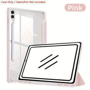 TEMU 삼성 갤럭시 탭 S6 라이트 10.4 A8 10.5 S7 11 S8 S9 플러스 12.4용 아크릴 삼단 태블릿 케이스 패션 커버 펜 홀더 포함, 접이식 커버,세련된 커버,모던 디자인, 소재,태블릿 슬리브,삼성 태블릿 사용자