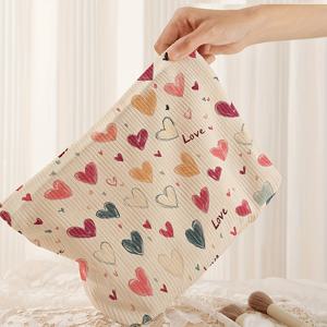 TEMU 다색 코듀로이 화장품 & 메이크업 파우치 - 안전 지퍼 다기능 여행 정리함, 네일 아트 & 뷰티 보관 케이스, 일상용 코듀로이, 내구성 있는 소형 필수품 파우치