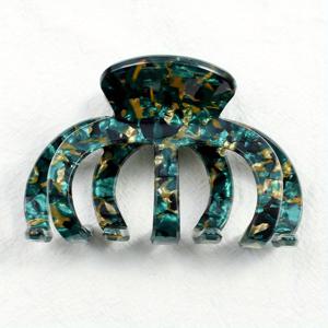 TEMU 싱글 우아한 레트로 문어 헤어 클립 - 여성용 대형 미끄럼 방지 PVC 상어 클립, 컬러 믹스 디자인과 멀티컬러 마블 패턴 액센트가 있는 일상 스타일리시 업두 헤어 액세서리