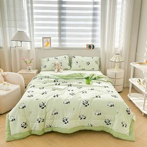 TEMU 가벼운 통기성 좋은 여름용 소프트 빈백 이불 - 귀여운 동물 패턴, 기숙사 및 홈 데코 침구에 적합, 세탁기 사용 가능