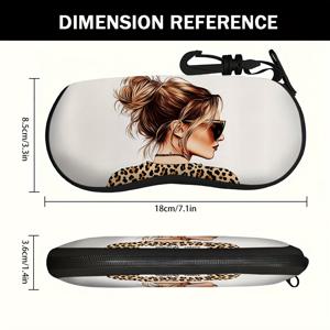 TEMU 1pc 레트로 서부 소표범 프린트 안경 케이스 - 부드럽고 보호적이며 스타일리시한 지퍼 잠금 - 친구, 가족 및 동료에게 완벽한 선물, 액세서리 | 트렌디한 안경 케이스 | 스타일리시한 안경 케이스