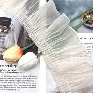 TEMU 베이지색 무광 레이스 러플, 단색 레이스 심플 커튼, 레이스 엣지 장식 홈 패브릭 스커트