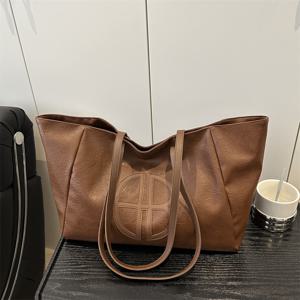 TEMU 2025 레트로 대용량 솔리드 컬러 신상 캐주얼 소프트 숏 트립 패션 핸드백 언더암 백, 여행 및 레저용, 비치 토트백, 넉넉하고 내구성 좋은