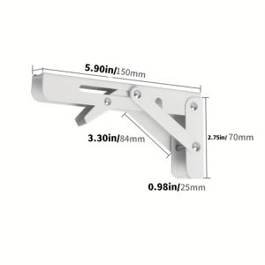 TEMU 1/2 헤비듀티 스테인리스 스틸 접이식 랙 브래킷, 벽걸이형 삼각 지지대용 DIY 접이식 랙 브래킷, 테이블 및 벤치용, 설치 나사 포함, 내구성 강한 철제 구조