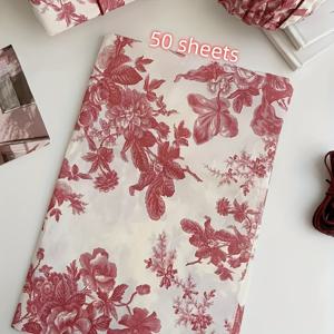 TEMU 10/20/50장 빨간 피오니 패턴 선물 포장 티슈, 20*14인치 습기 및 깨지기 쉬운 물품 보호용, 생일, 발렌타인데이, 크리스마스, 선물, 의류, 와인 포장 및 장식 상자 채우기에 적합