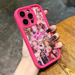 TEMU 아이폰 16, 15, 14, 13, 12, 11 프로 맥스, 미니, XR, XS, X, 7, 8 플러스와 호환되는 브라츠 인형 창의적인 패턴 폰 케이스, 드롭 보호를 위한 부드러운 TPU 뒷면을 특징으로 합니다.