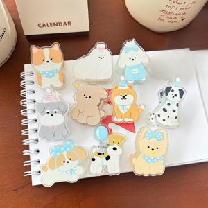 TEMU 5/10개 귀여운 강아지 만화 클립 - 사무실, 주방용 아크릴 슈퍼 내구성 다목적 클립 - 도트무늬, 리본 & 파티 모자 디자인 혼합 - 메모, 간식, 파일, 책을 위한 안전한 고정