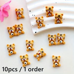 TEMU 새해 10/16 미니 12mm*17mm 귀여운 호랑이 레진 플랫백 액세서리, DIY 휴대 전화 케이스/모자/의류/신발 장식에 적합한 카와이 동물 디자인으로 만든 손수작업 공예 재료로 선물 만들기/스크랩북/보석 만들기용으로 사용할 수 있습니다.
